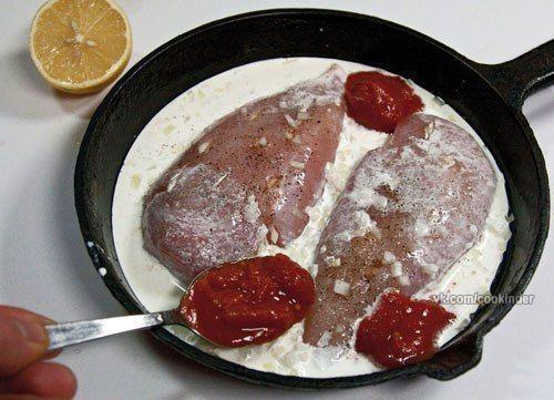 Куриные грудки, запеченные в сливках под сыром. 05