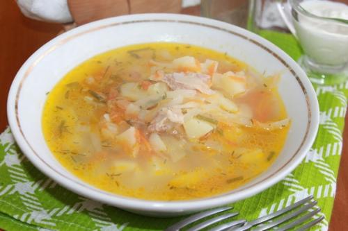 Белые щи с курицей.