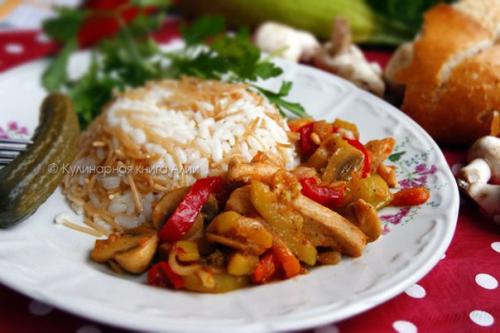 Соте с курицей и грибами (турецкая кухня). 07