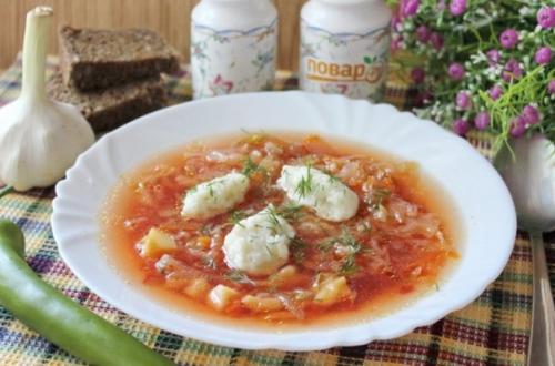 Борщ с клецками. Борщ с клецками.