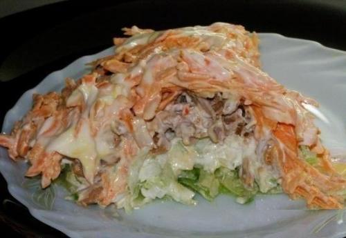 Вкусный салат с зелёной редькой.