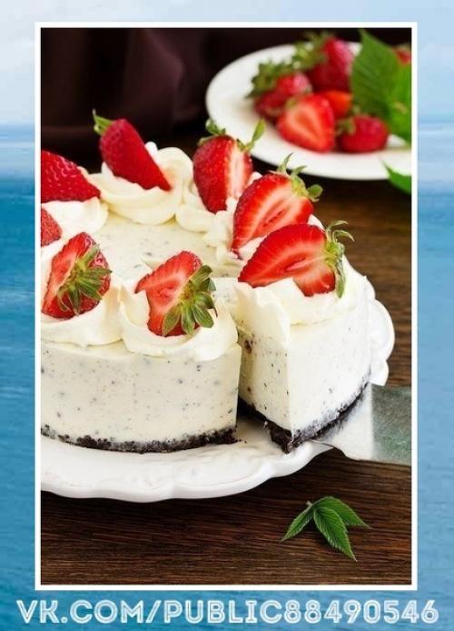 Вкуснятина!  Творожный чизкейк без выпечки с печеньем орео.