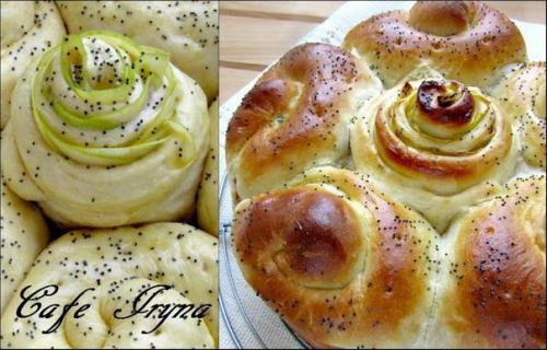 Яблочная булка. Дрожжевая яблочная булка, свежая, пышная. Яблочная булка. Дрожжевая яблочная булка, свежая, пышная.