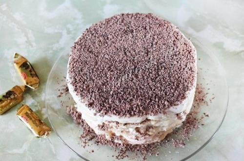 Сметанный торт с фруктами. 08