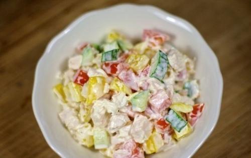 Подборка салатов со свежими огурчиками. 08