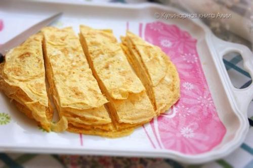 Салат с курицей и яичными блинчиками. 03