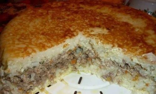 Рисовая запеканка с мясом.