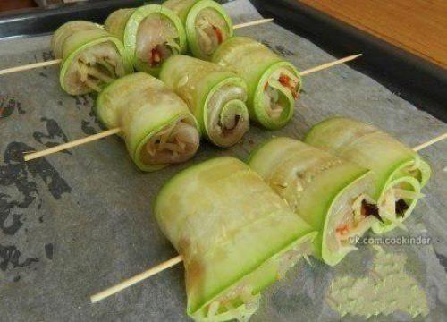 Суперские рулетики из кабачков с куриным мясом! 05