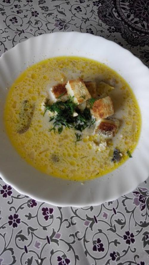 Сырный супчик с шампиньонами и курочкой - лёгкий, но очень сытный! 01