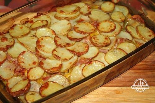 Картофель с беконом и кабачками. 04