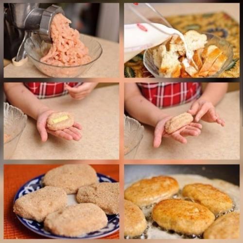 Куриные котлеты с сыром.