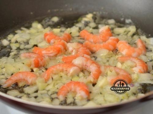 Паста с креветками в чесночно - сливочном соусе. 02