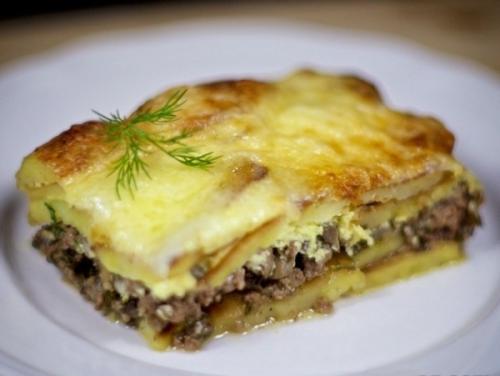 Запеканка картофельная с грибами. 02