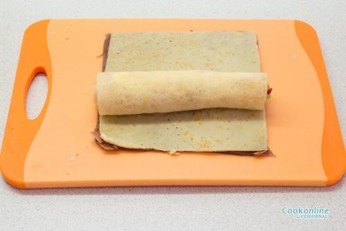 Сладкие роллы из блинов. 07