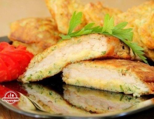 Куриные отбивные с сыром.