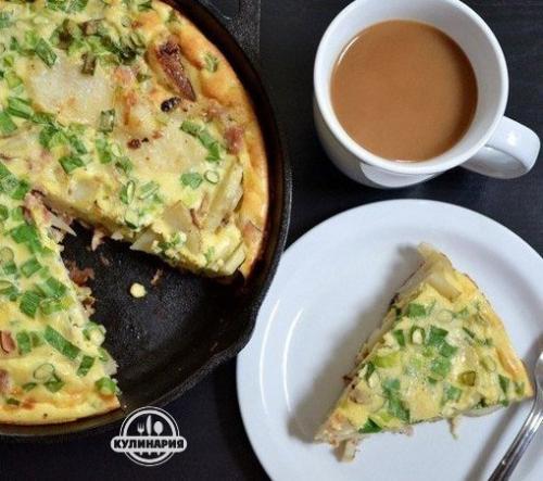 Фриттата с картофелем и ветчиной. 06