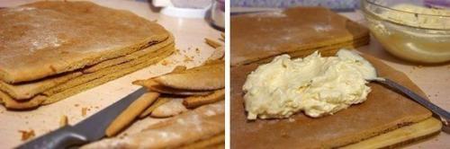 Медовое пирожное с начинкой. 03