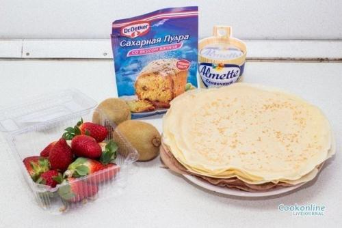 Сладкие роллы из блинов. 01