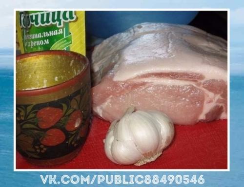 Отличная идея!  Запеченная в горчице свинина. 01