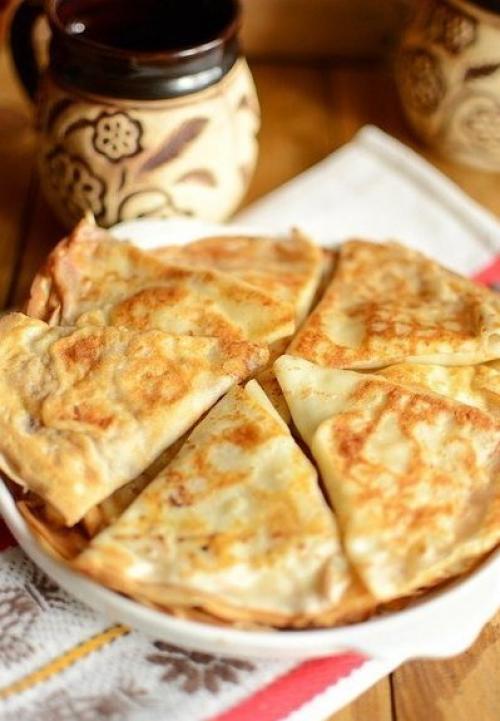 Блинные треугольнички с курицей. 01