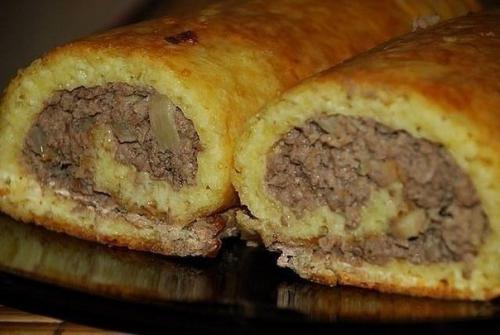Сырно - мясной рулет.