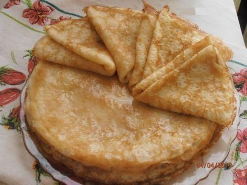 Блинчики с сахаром и маслом.