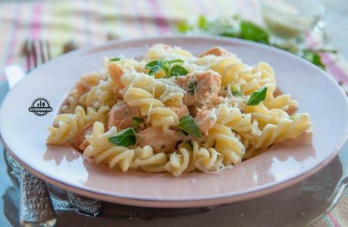 Паста с креветками.