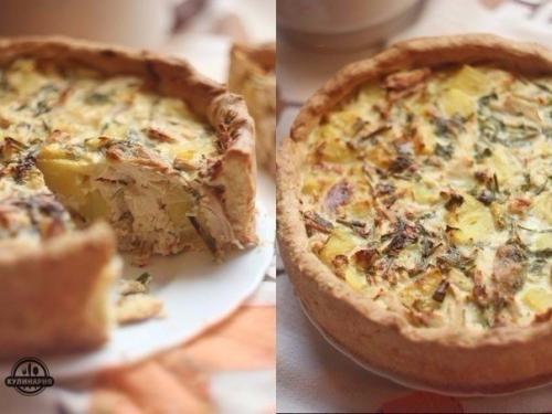 Пирог с курицей и картофелем.