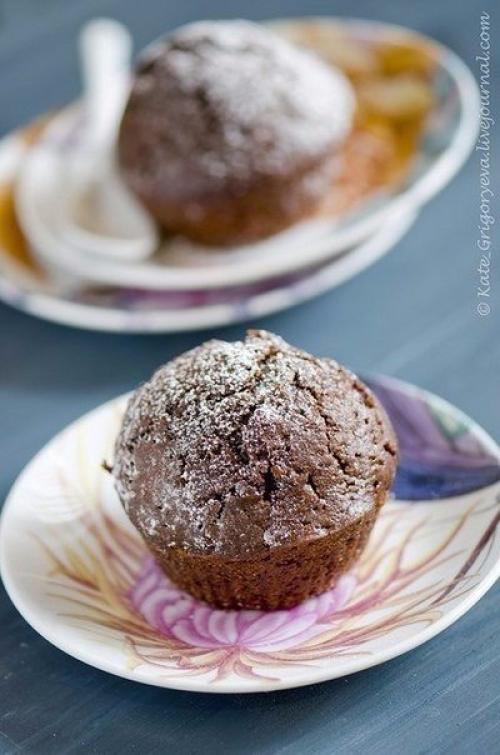 Быстрые шоколадные кексы без яиц.