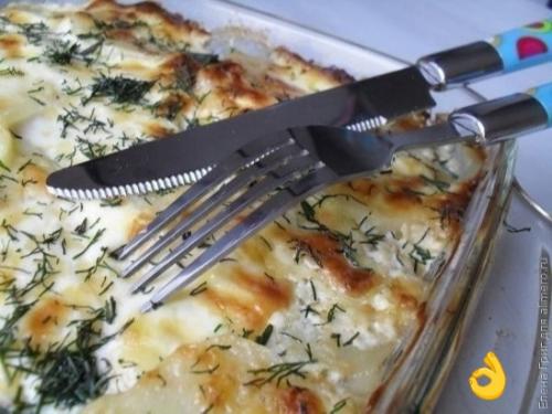 Запеканка картoфельная с грибами.