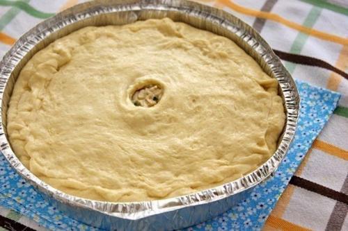 Пирог с курицей в соусе бешамель. 03