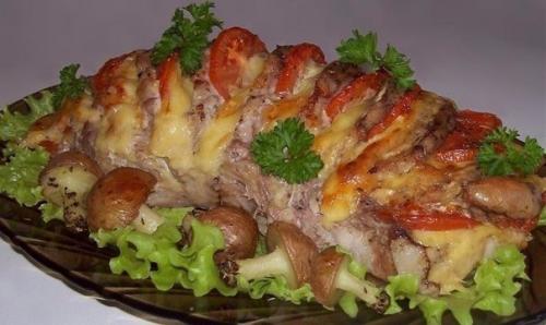 Мясо 'гармошка'.  Ингредиенты: