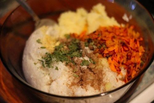 Картофельные котлеты с рисом. 02