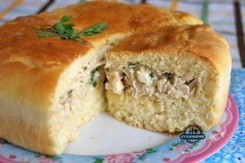 Пирог с курицей в соусе бешамель. 04