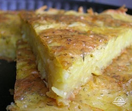 Запеканка из тертого картофеля с сыром и чесноком. 07