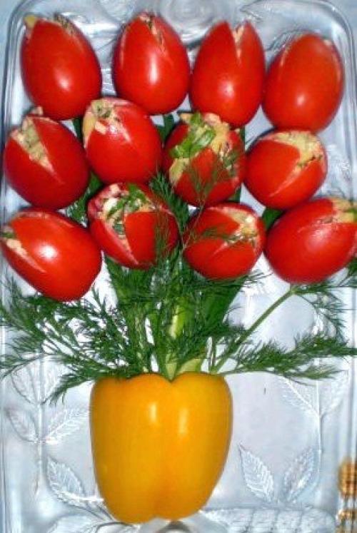 Тюльпаны (фаршированные помидоры). 01