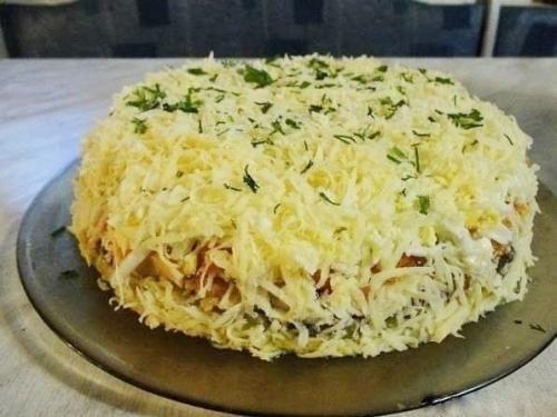 Салат Бонапарт.  Ингредиенты: