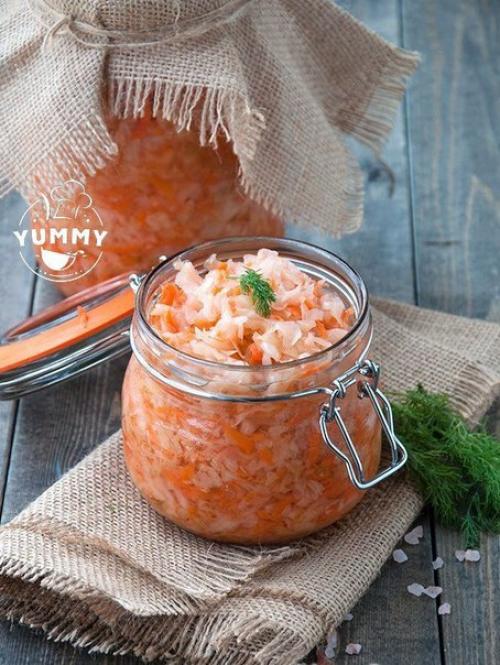 Хрустящая квашеная капуста с морковью. 09