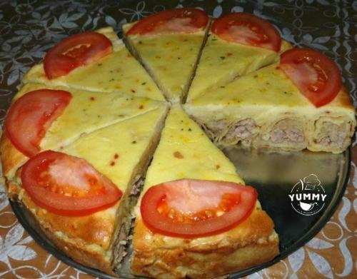 Блинная Улитка с мясным фаршем.