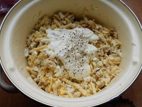 Салат с курицей и ананасами в тарталетках? 04