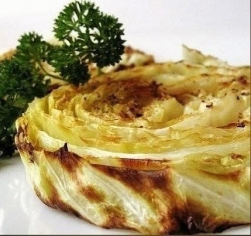 Капуста запеченная с чесноком.

