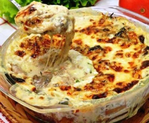 Запеканка - жюльен.  Ингредиенты: