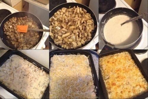 Запеканка - жюльен.  Ингредиенты: 01