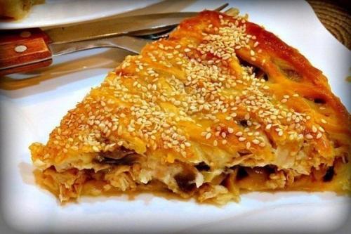 Пирог с курицей и грибами. Пирог с курицей и грибами.