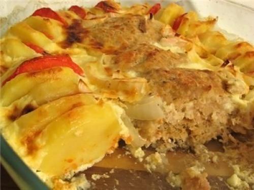 Запеченные куриные котлетки с гарниром Полосатый Рейс. 09