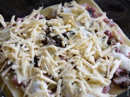 Лазанья с ветчиной и грибами. 06