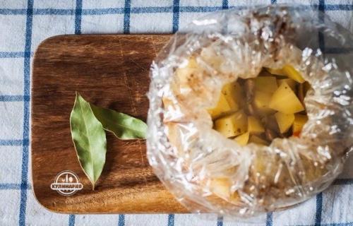 Запеченная картошечка с грибами и сметаной. 04