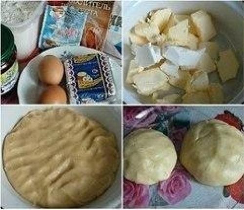 Домашний пирог Тертый из песочного теста, с черносмородиновым вареньем. 01