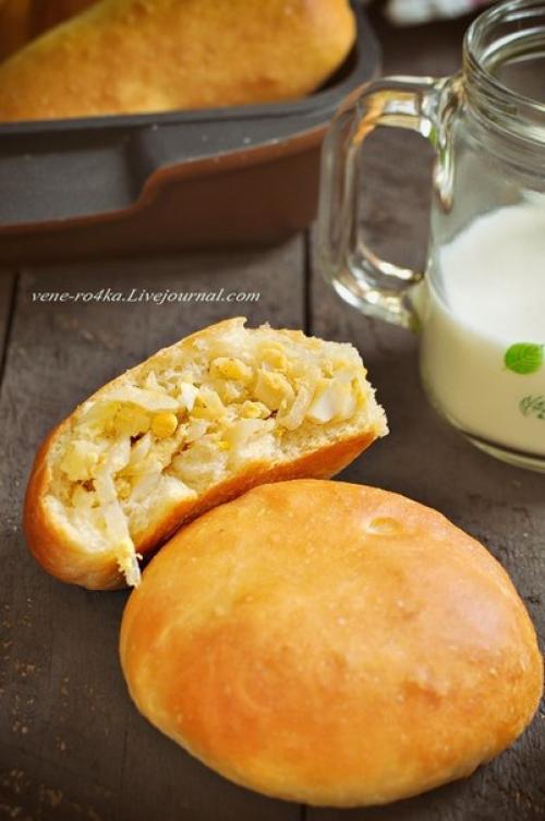 Пирожки печеные с яблочной и капустной начинкой. 02