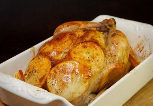 Курица, запеченная с апельсинами. 07